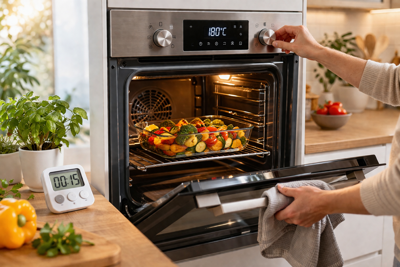 Forno elettrico ventilato durante la cottura per ridurre i consumi energetici